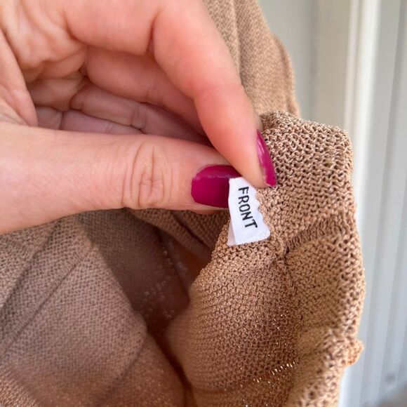 VTG 80s Castleberry Marbled Satin Blouse Pleated Knit Skirt Set M/L USA - Picture 7 of 12